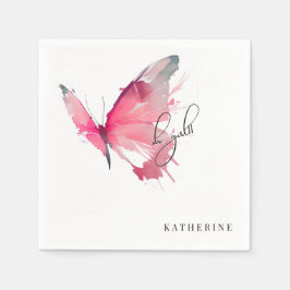 Servilleta De Papel Mariposa Oh Chica Personalizado Blanco Baby Shower