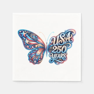 Servilleta De Papel Mariposa para el 250 aniversario de EE. UU.