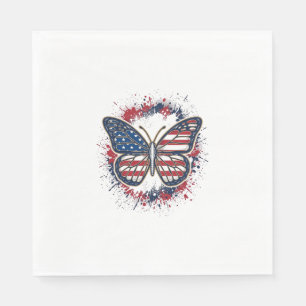 Servilleta De Papel Mariposa Patriótica Grabado Vintage Vector Desig