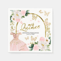 Mariposa Quinceanera Napkins Vestido Floral