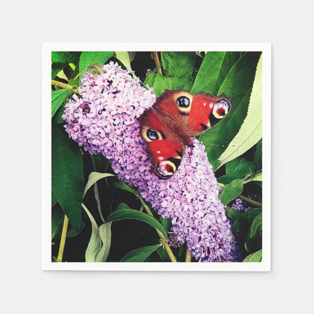 Servilleta De Papel Mariposa roja (Anverso)