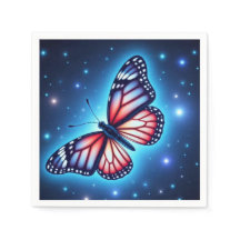 Mariposa rojaBlancaAzul