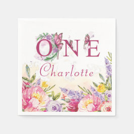 Servilleta De Papel Mariposa rosa acuarela acuarela Floral Cumpleaños 