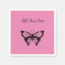 Mariposa rosa - Crea tus propias servilletas (CYO)
