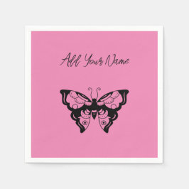 Servilleta De Papel Mariposa rosa - Crea tus propias servilletas (CYO)