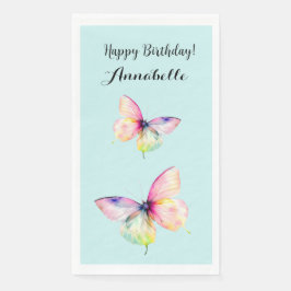 Servilleta De Papel Mariposa rosa delgada en colores arcoiris pasteles