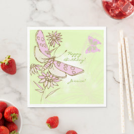 Servilleta De Papel Mariposa Rosa Lima Limón