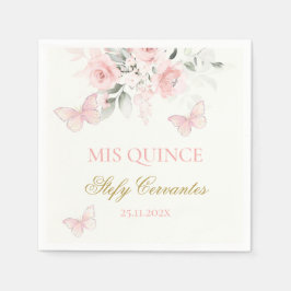 Servilleta De Papel Mariposa rosa Quinceañera