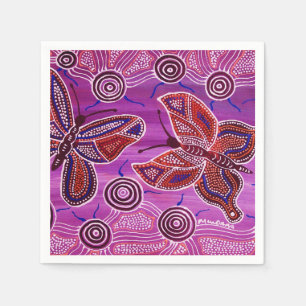 Servilleta De Papel Mariposa Soñando Napkins Púrpura