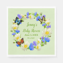 Servilleta De Papel Mariposa Wildlowers Napkins de papel Baby Shower