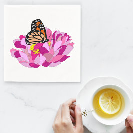 Servilleta De Papel Mariposa Y Flor