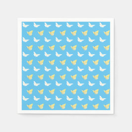 Servilleta De Papel Mariposas amarillas blancas y claras volando azul