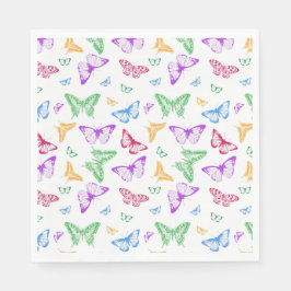 Servilleta De Papel Mariposas arcoiris