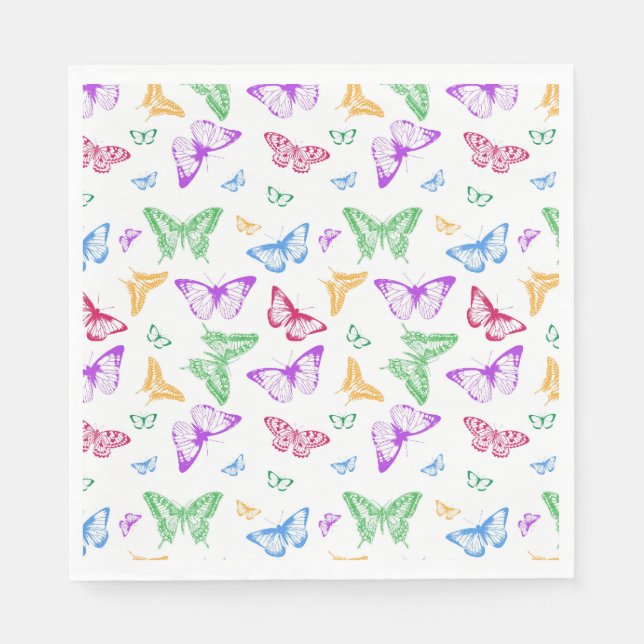 Servilleta De Papel Mariposas arcoiris (Anverso)