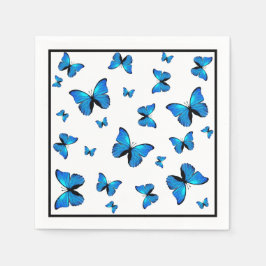 Servilleta De Papel Mariposas azules