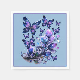 Servilleta De Papel Mariposas Azules Chispa Cósmica