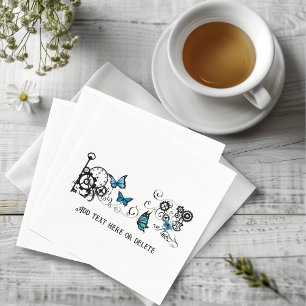 Servilleta De Papel Mariposas azules de la tribu Steampunk