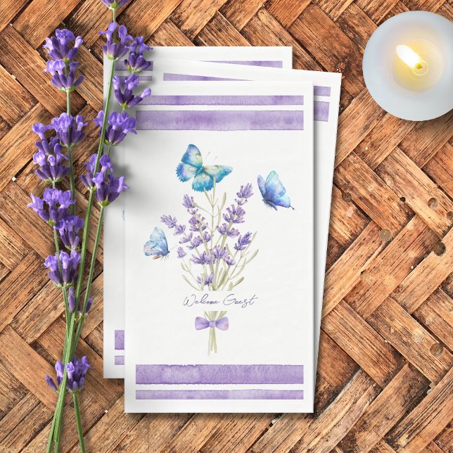 Servilleta De Papel Mariposas azules y toallas de papel de lavanda (Subido por el creador)