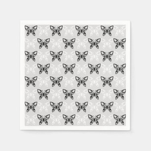 Servilleta De Papel Mariposas blancas y negras
