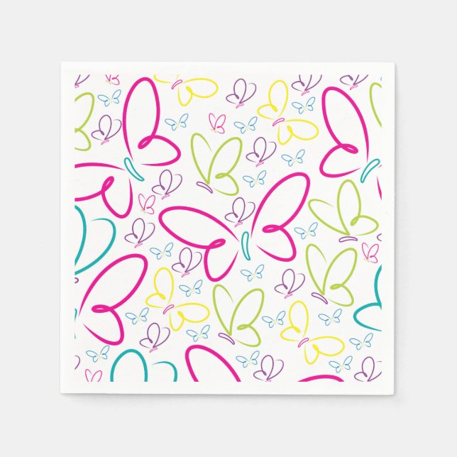 Servilleta De Papel Mariposas brillantes (Anverso)
