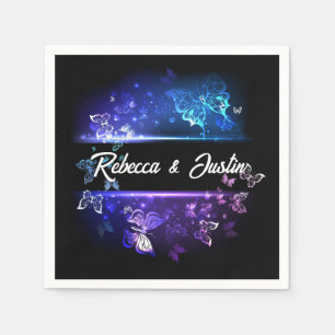 Servilleta De Papel Mariposas brillantes Neon Boho Napkins