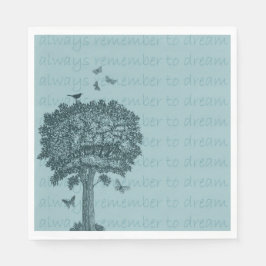 Servilleta De Papel Mariposas de Aves Azules Soñan Árbol