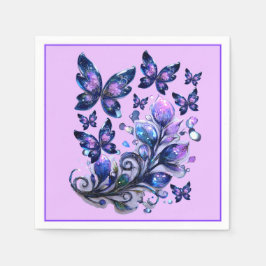 Servilleta De Papel Mariposas de brillo cósmico rosa