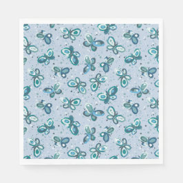 Servilleta De Papel Mariposas Doodle Bugs - azul - fiesta de niños.