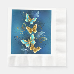 Servilleta De Papel Mariposas doradas