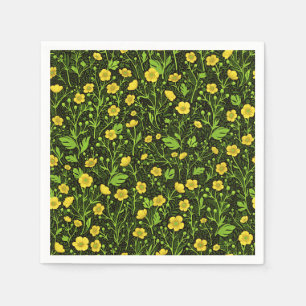 Servilleta De Papel Mariposas en negro