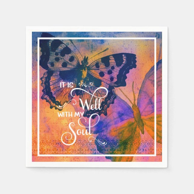 Servilleta De Papel Mariposas Está bien  (Anverso)