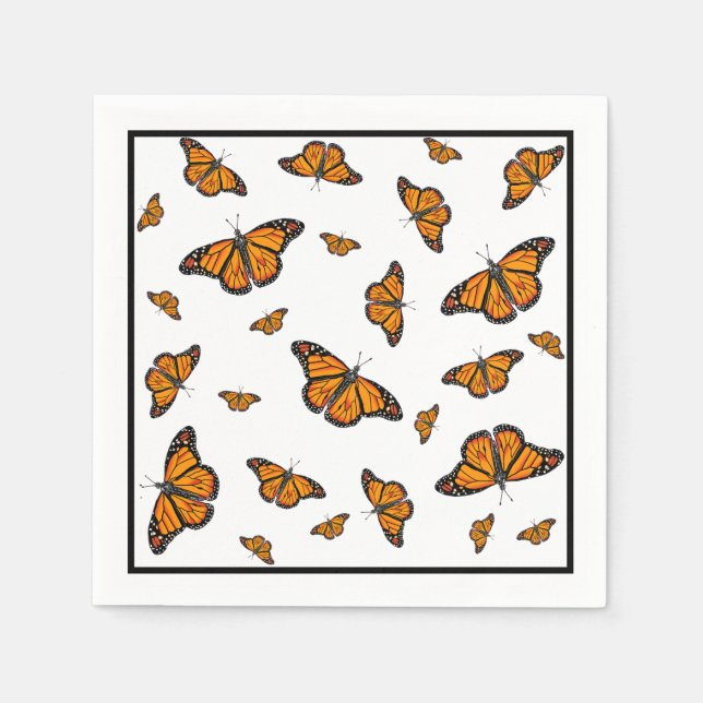 Servilleta De Papel Mariposas monarcas (Anverso)