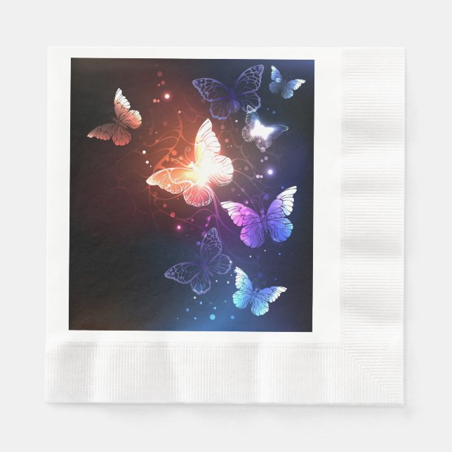 Servilleta De Papel Mariposas nocturnas brillantes (Anverso)