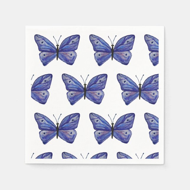 Servilleta De Papel Mariposas púrpuras (Anverso)