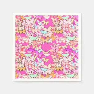 Servilleta De Papel Mariposas, rosadas múltiples y profundas