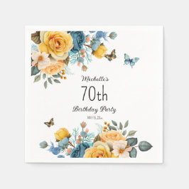 Servilleta De Papel Mariposas Rosas Azules Rustales Amarillas 70 cumpl