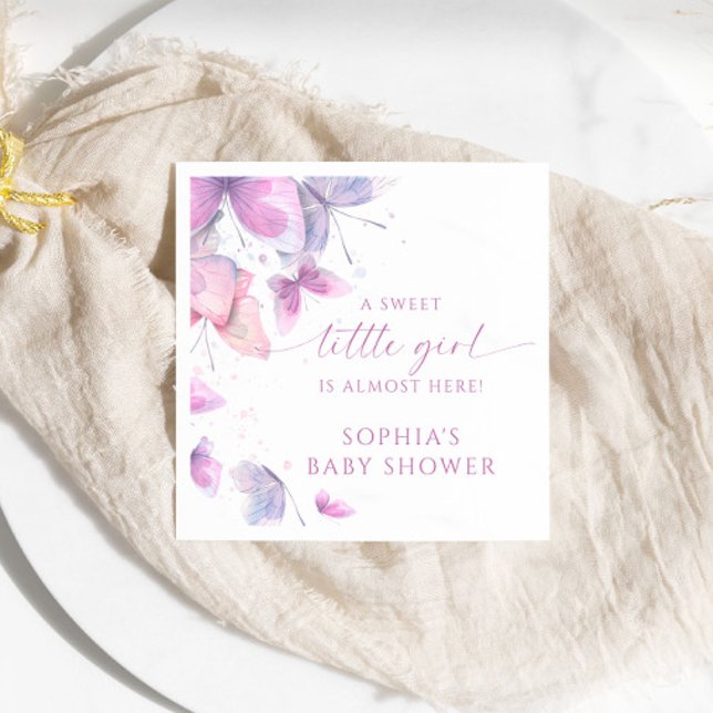 Servilleta De Papel Mariposas Sweet Little Girl Baby Shower (Subido por el creador)