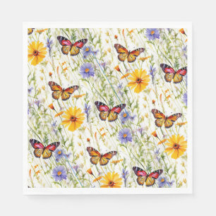 Servilleta De Papel Mariposas y maricas en un prado