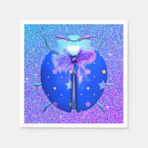 Servilleta De Papel Mariquita estrella linda brillo azul púrpura