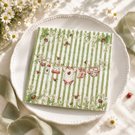 Servilleta De Papel Mariquita Niña de Flores Silvestres Baby Shower