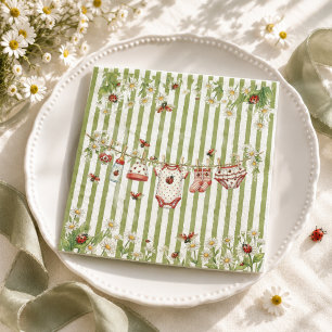 Servilleta De Papel Mariquita Niña de Flores Silvestres Baby Shower