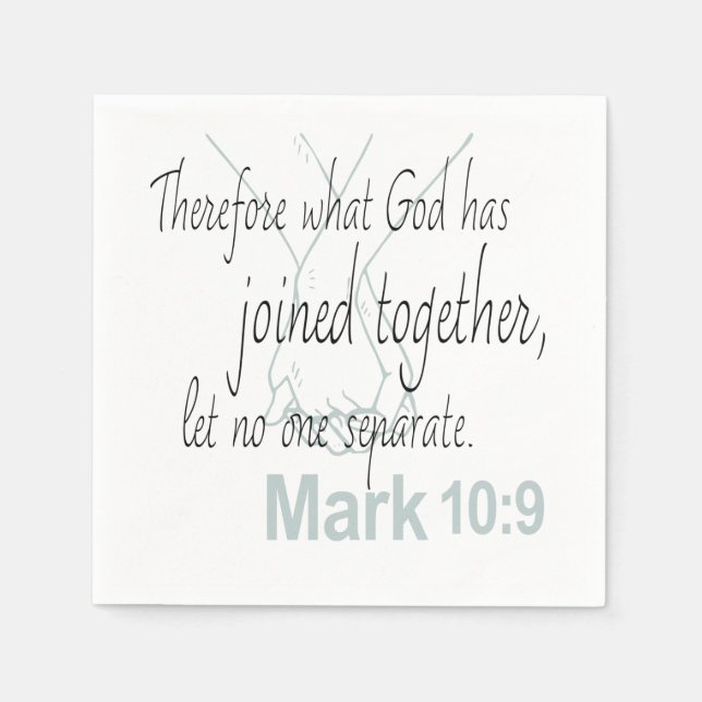 Servilleta De Papel Mark 10:9 Biblia matrimonial Verse (Anverso)