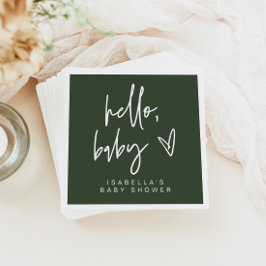 Servilleta De Papel MARLO Bohemian Forest Green Baby Shower Napkins