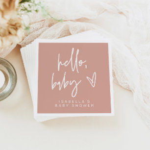 Servilleta De Papel MARLO Bohemian Rubor Hello Baby Shower Napkins