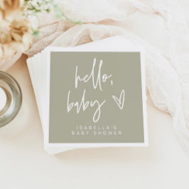 Servilleta De Papel MARLO Bohemian Sage Green Baby Shower