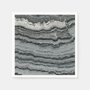 Servilleta De Papel Mármol blanco negro de gema natural
