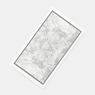 Servilleta De Papel Mármol blanco y gris simple