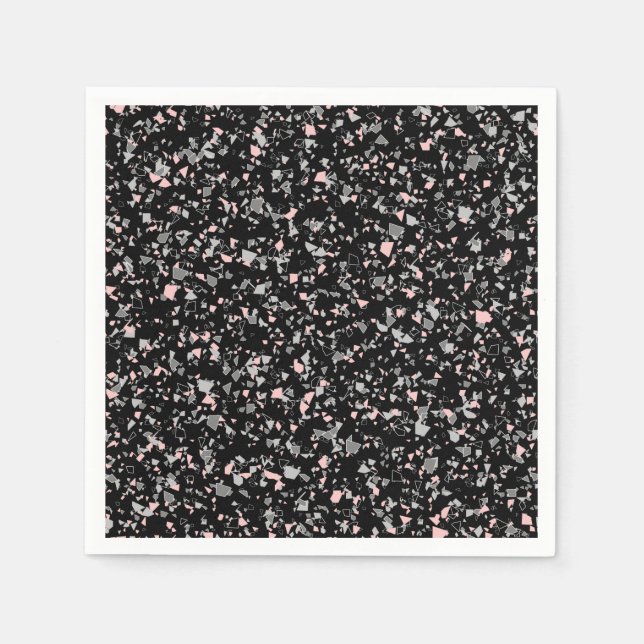 Servilleta De Papel Mármol chips piedras formas piezas abstractas text (Anverso)