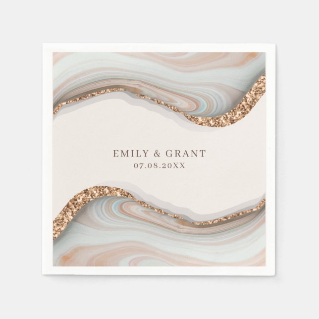 Servilleta De Papel Mármol de piedra de Agate (Anverso)