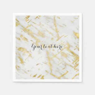 Servilleta De Papel Mármol dorado y blanco Glam Elegante Estilo de dis